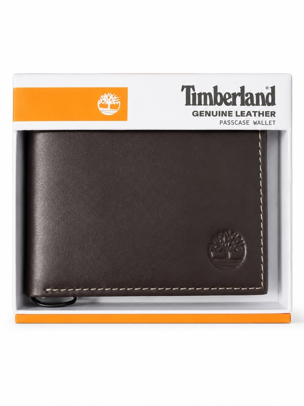 Timberland Genuine Leather Passcase Wallet – Brown NWT